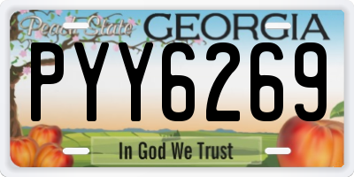 GA license plate PYY6269