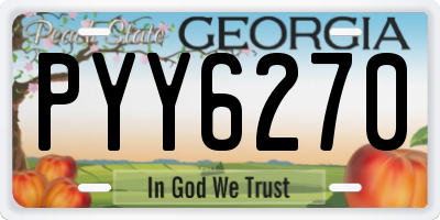 GA license plate PYY6270