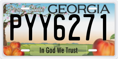 GA license plate PYY6271