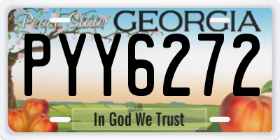 GA license plate PYY6272