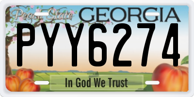 GA license plate PYY6274