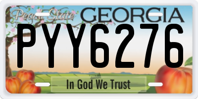 GA license plate PYY6276