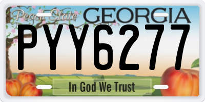 GA license plate PYY6277