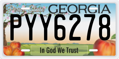 GA license plate PYY6278