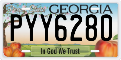 GA license plate PYY6280