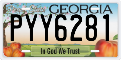 GA license plate PYY6281