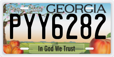 GA license plate PYY6282
