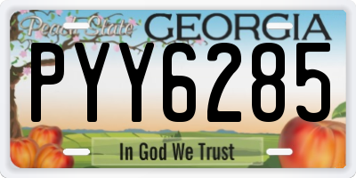 GA license plate PYY6285