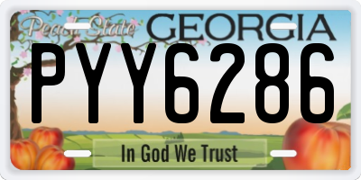 GA license plate PYY6286