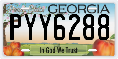 GA license plate PYY6288