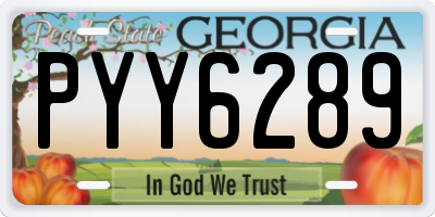 GA license plate PYY6289
