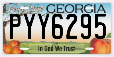 GA license plate PYY6295