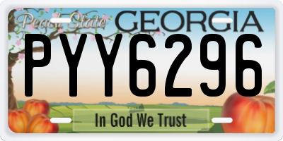 GA license plate PYY6296