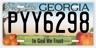 GA license plate PYY6298
