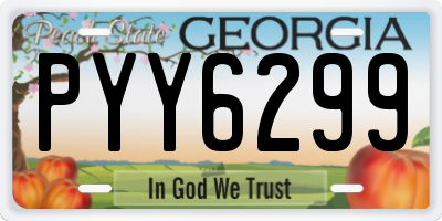GA license plate PYY6299