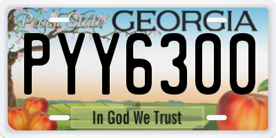 GA license plate PYY6300