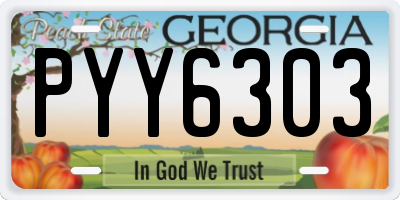 GA license plate PYY6303