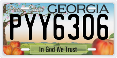 GA license plate PYY6306