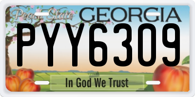 GA license plate PYY6309