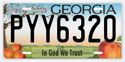 GA license plate PYY6320