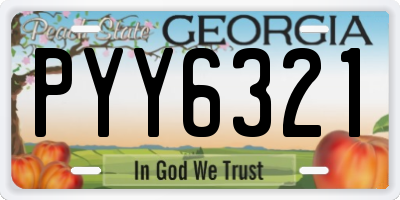 GA license plate PYY6321