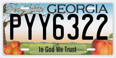 GA license plate PYY6322