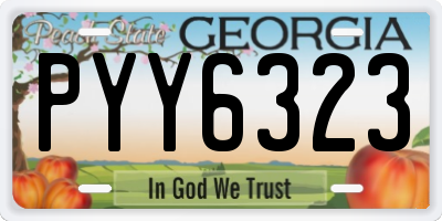 GA license plate PYY6323