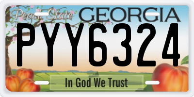GA license plate PYY6324