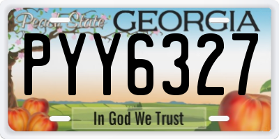 GA license plate PYY6327