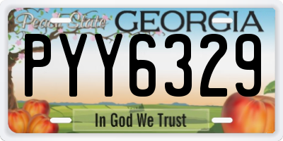 GA license plate PYY6329