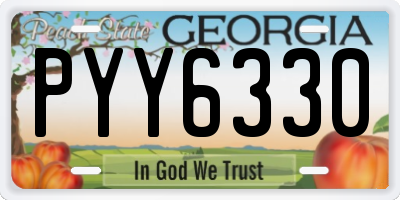 GA license plate PYY6330