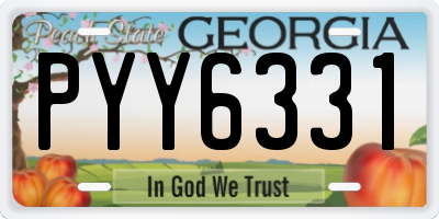 GA license plate PYY6331