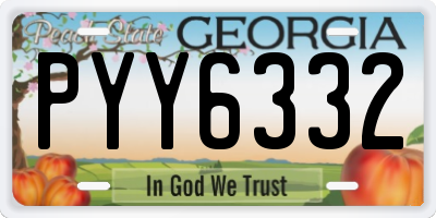 GA license plate PYY6332