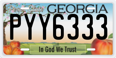 GA license plate PYY6333