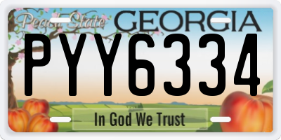GA license plate PYY6334