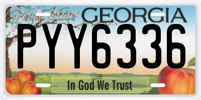GA license plate PYY6336