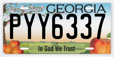 GA license plate PYY6337