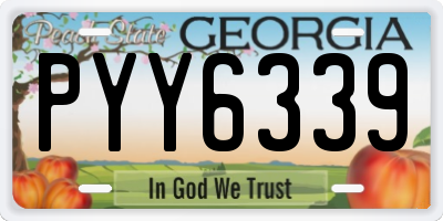 GA license plate PYY6339