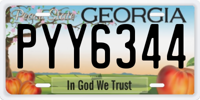 GA license plate PYY6344