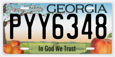 GA license plate PYY6348