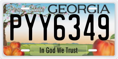 GA license plate PYY6349