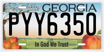 GA license plate PYY6350