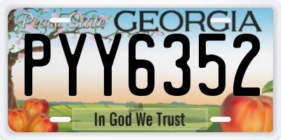 GA license plate PYY6352