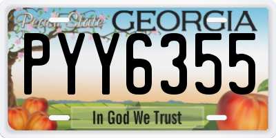 GA license plate PYY6355