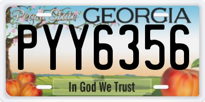 GA license plate PYY6356