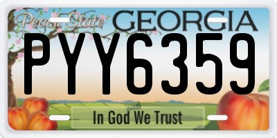 GA license plate PYY6359