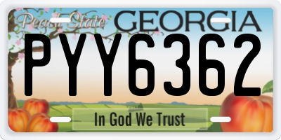 GA license plate PYY6362