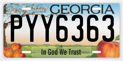 GA license plate PYY6363