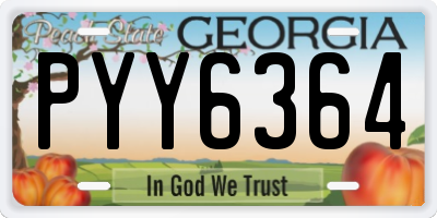 GA license plate PYY6364