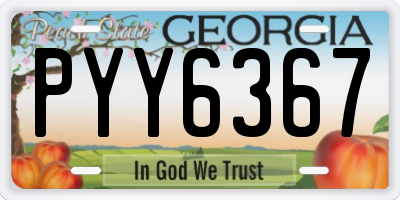 GA license plate PYY6367